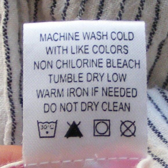 FRESH PRODUCE Capri Pants, M, Striped, Elastic Waist, Pockets - Picture 11 of 11